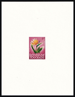 1964-1965 6f Flora and Fauna: Bird-of-Paradise Flower (Strelitzia reginae), Togolese Republic, Imperforate Proof Sheetlet