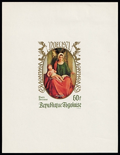 1971 60fr Christmas: Madonnas, Giorgione, Togolese Republic, Imperforate Proof Sheetlet