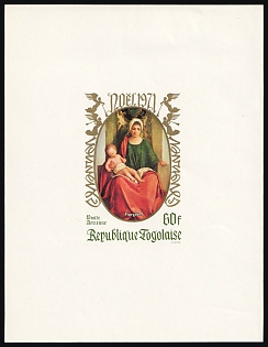 1971 60fr Christmas: Madonnas, Giorgione, Togolese Republic, Imperforate Proof Sheetlet