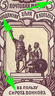 1904 5k Charity Issue, Russian Empire, Russia, DOT on '5', DOTS in the Text Above and Below