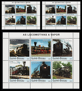 2003 Locomotives from Around the World, Republic of Guinea-Bissau, Souvenir Sheets