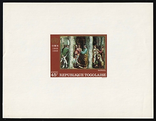 1968 45fr 'Jesus Healing the Sick' by Raphael, Togolese Republic, Imperforate Proof Sheetlet