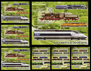 2005 Locomotives from Around the World, Republic of Guinea-Bissau, Souvenir Sheets
