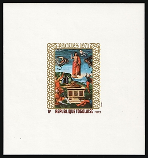 1971 1fr Easter, Togolese Republic, Imperforate Proof Sheetlet