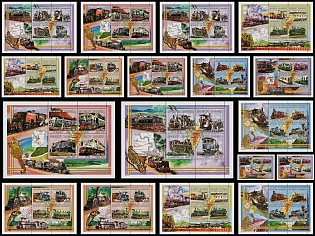 2000 Locomotives of African Railway Companies, Republic of Madagascar, Souvenir Sheets