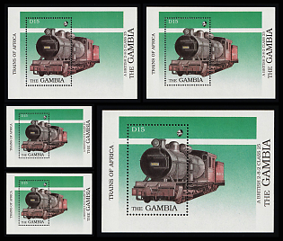 1989 Locomotives in Africa, Republic of The Gambia, Souvenir Sheets