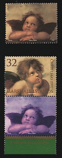 1997 Angels, Cherubs from Sistine Madonna, Christamas, Republic of the Marshall Islands, Se-Tenant, Trial Color Proofs