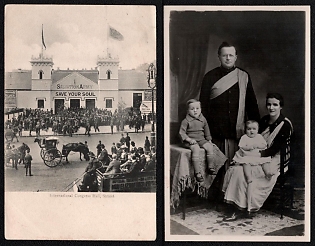 1926 (Dec) British Commonwealth and Great Britain, The Salvation Army, 'International Congress Hall, Stand' and Family Photo Portrait with Christmas and New Year Greetings Postal Stationery Picture Postcard, Thematic Group