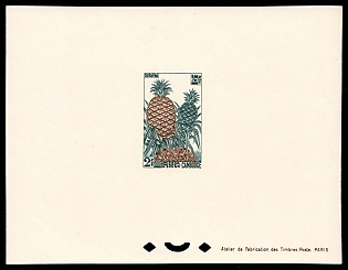 1962 Native Fruits, Pineapple, Kingdom of Cambodia, Epreuve de Luxe, Proof Sheetlet