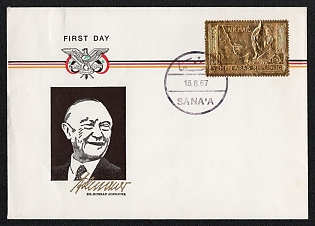 1968 (15 Aug) Republic of Yemen, 'Dedicated to the Memory of Konrad Adenauer', Commemorative Airmail Cover