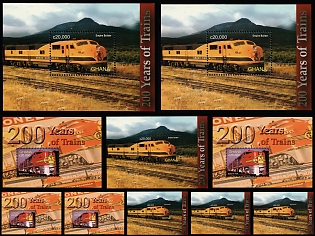 2005 200 Years of Locomotives, Republic of Ghana, Souvenir Sheets