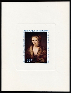 1969 150fr 'Hendrickje Stoffels' by Rembrandt, Republic of Dahomey (Benin), Airmail, Proof Sunken Sheetlet