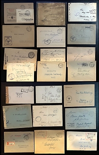 1926-47 Third Reich, Weimar Republic, Germany, Collection of Military Mail Field Post Feldpost Stampless free tariff Covers