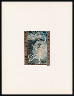 1974 50fr 'The Star (or Dancer on Stage)' by Edgar Degas, Gabonese Republic, Airmail, Proof Sunken Sheetlet