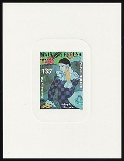 1981 'Seated Harlequin' by Pablo Picasso, Territory of the Wallis and Futuna Islands, Airmail, Proof Sunken Sheetlet