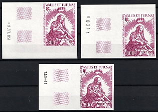 1989 Christmas, Territory of the Wallis and Futuna Islands, Airmail, Imperforate Variety, Margins, Sheet Inscription
