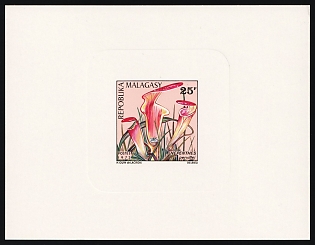 1973 25f ​Flora, Malagasy Republic (Madagascar), Imperforate Proof Sunken Sheetlet
