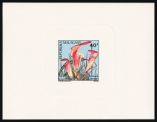 1973 40f ​Flora, Malagasy Republic (Madagascar), Imperforate Proof Sunken Sheetlet