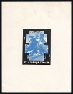 1971 20fr Death of Charles de Gaulle, Togolese Republic, Imperforate Proof Sheetlet