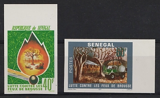 1977 Fighting Forest Fires, Republic of Senegal, Complete Set, Imperforate Variety, Margins