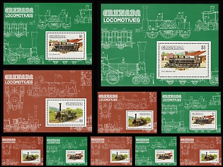 1984 Locomotives, Grenada, Souvenir Sheets
