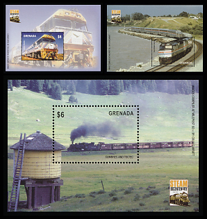 2004 200 Years of Steam Locomotives, Grenada, Souvenir Sheets