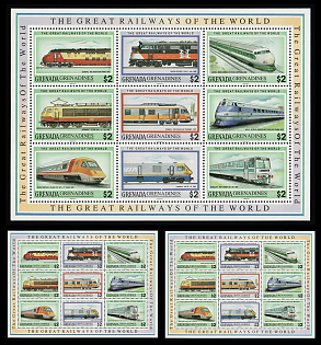 1992 Locomotives, Grenada Grenadines, Souvenir Sheets