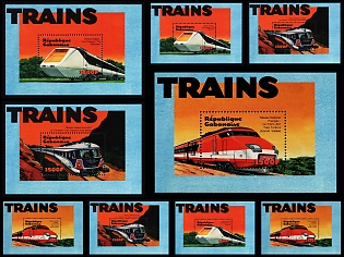 2000 Locomotives of the World, Gabonese Republic, Souvenir Sheets