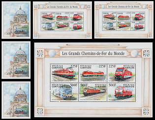 2000 German Locomotives, Gabonese Republic, Souvenir Sheets