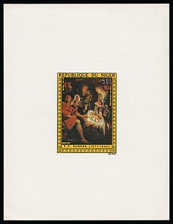 1976 50fr 'The Birth' Rubens, Republic of the Niger, Airmail, Proof Sunken Sheetlet
