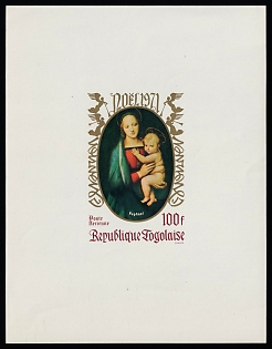 1971 100fr 'Madonna' by Raphael, Togolese Republic, Proof Sheetlet