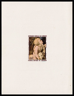 1971 150fr 'Holy Family with the Lamb' by Raphael Santi, Republic of Cameroon, Airmail, Proof Sunken Sheetlet
