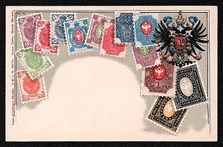 Coat of Arms Stamps Embossed Postcard by Ottamar Zieher