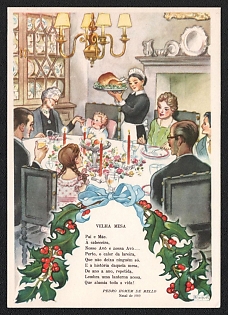 1959 Portuguese Republic, Commemorative Picture Postcard about Christmas Greetings