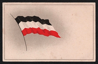 1915–1917 German Empire,  Waving WWI German Empire flag Commemorative Picture Postcard tied by special military handstamp