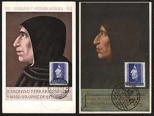 1952 (Sep)  Italian Republic, Girolamo Savonarola Commemorative Picture Postcard tied by special philatelic handstamp