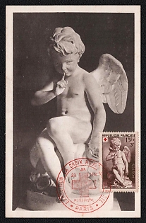 1951 (21 Jan) French Republic, 'Seated Cupid' by Etienne Maurice Falconet Picture Postcards