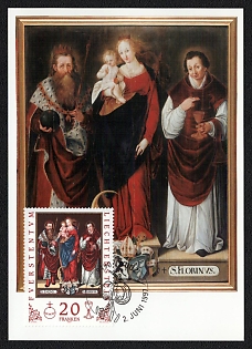 1997 (02 Jun) Principality of Liechtenstein, 'Saint Lucius, Saint Florin, Mary with the Child' First Day Picture Postcard