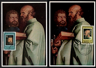 1978 (Dec) Solomon Islands, The Four Apostles (Saint Mark and Saint Paul) by Albrecht Durer Picture Postcard