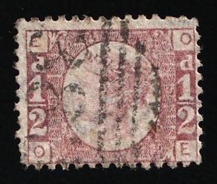 1870-79 0.5d Great Britain, Queen Victoria, Plate 5