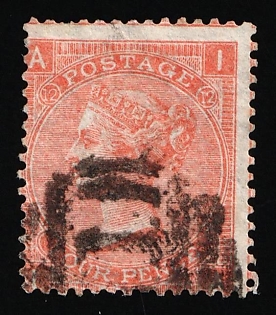 1870 4d Great Britain, Queen Victoria, Plate 12