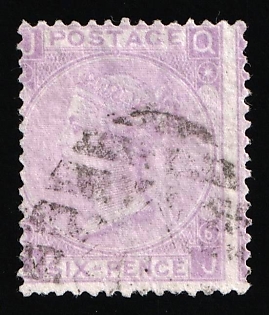 1867 6d Great Britain, Queen Victoria, Plate 6, SHIFTED Perforation
