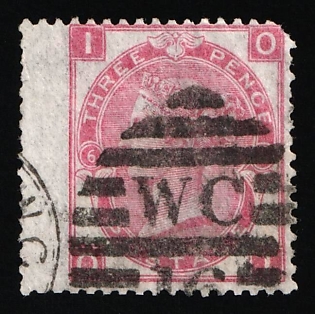 1870 6d Great Britain, Queen Victoria, Plate 6, Wing Margin