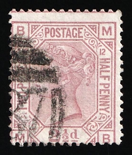 1878 2.5d Great Britain, Queen Victoria, Plate 12, SHIFTED Perforation