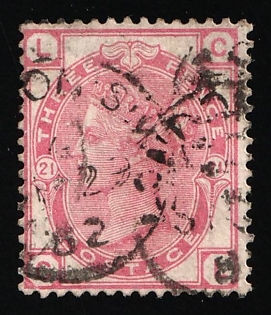 1881 3d Great Britain, Queen Victoria, Plate 21