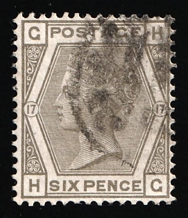1881 6d Great Britain, Queen Victoria, Plate 17