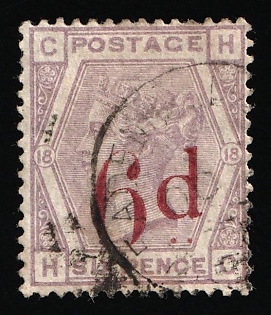 1883 6d on 6d Great Britain, Queen Victoria, Plate 18