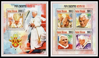 2013 Papa Emeritus Benedict XVI, Republic of Guinea-Bissau, Souvenir Sheets