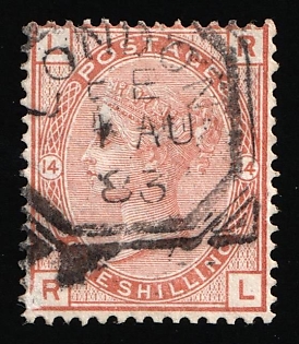 1881 1s Great Britain, Queen Victoria, Plate 14