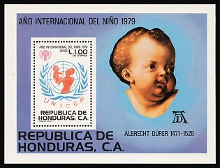 1978 International Year of the Child, Republic of Honduras, Color Control Strips, Souvenir Sheet